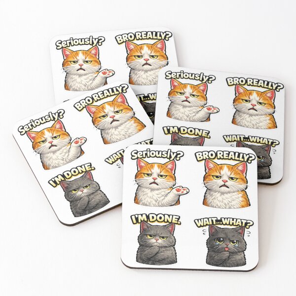 Item preview, Funny Cat Memes Reactions Sticker Pack designed and sold by UvooArt.