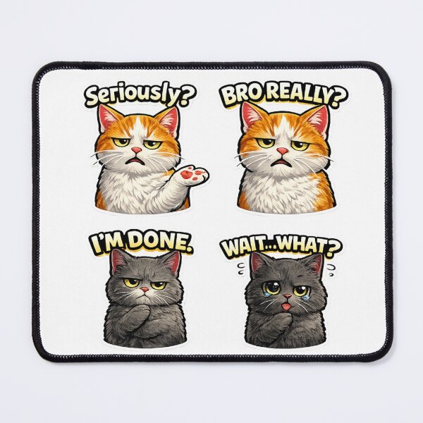 Item preview, Funny Cat Memes Reactions Sticker Pack designed and sold by UvooArt.
