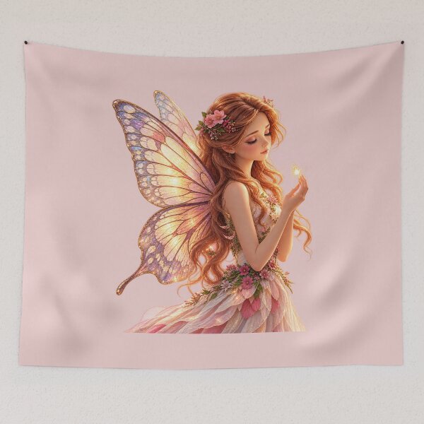 Item preview, Magical Fairy with Butterfly Wings – Fantasy Cottagecore Art designed and sold by chicworld2026.