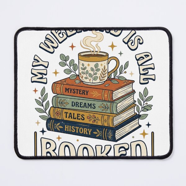 Item preview, My Weekend Is All Booked - Retro Book Lover & Coffee designed and sold by zac41 ⭐️⭐️⭐️⭐️⭐️(481).