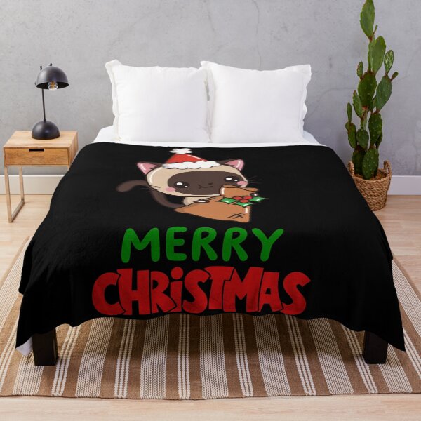 Item preview, Cute Siamese Cat Merry Christmas Holiday Art designed and sold by stormk10.