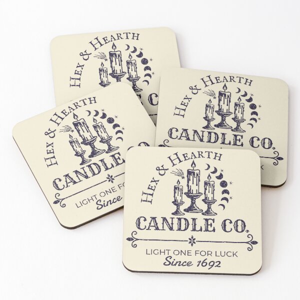 Item preview, Hex & Hearth Candle Co. – Witchy Vintage Halloween Candle Design – Midnight Purple designed and sold by Leslie Makes Stuff.