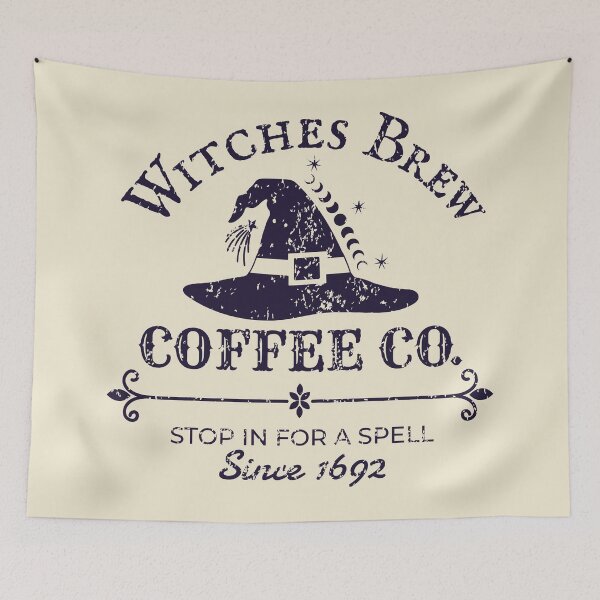 Item preview, Witches Brew Coffee Co. – Witchy Vintage Halloween Coffee Design – Midnight Purple designed and sold by Leslie Makes Stuff.
