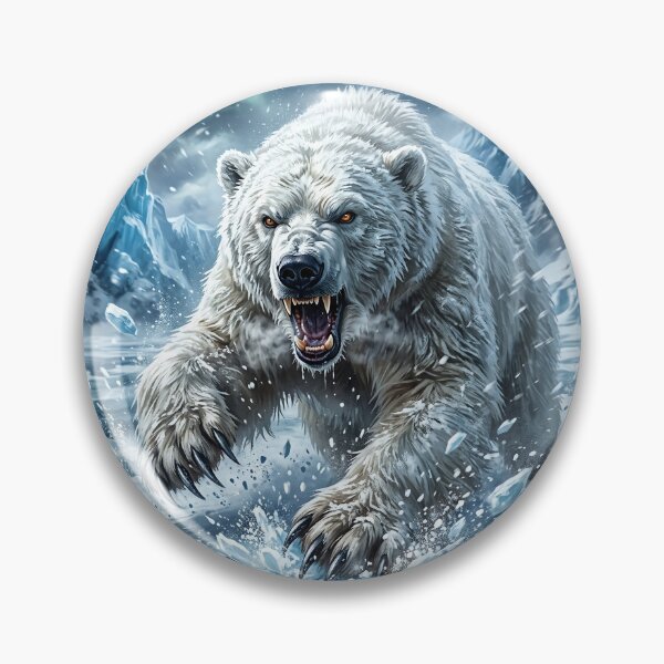 Item preview, Polar Bear Rage - Arctic Storm Fantasy Art designed and sold by Lucid Dream Pixel.