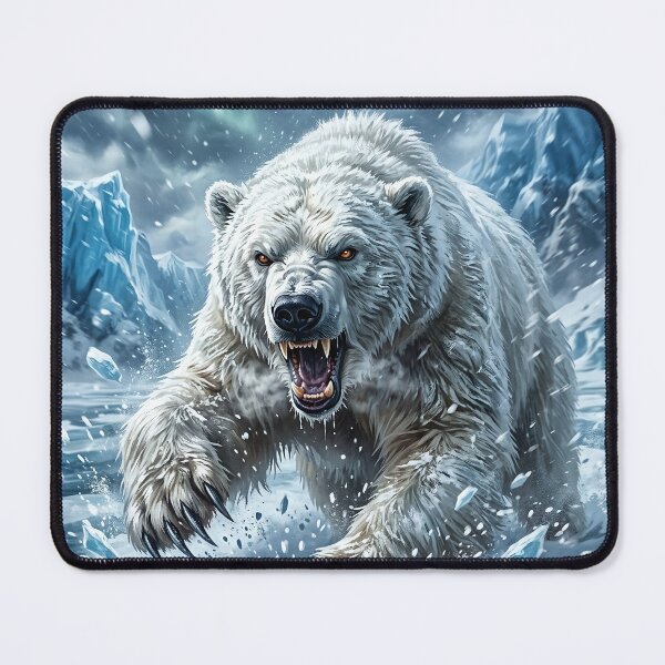 Item preview, Polar Bear Rage - Arctic Storm Fantasy Art designed and sold by Lucid Dream Pixel.