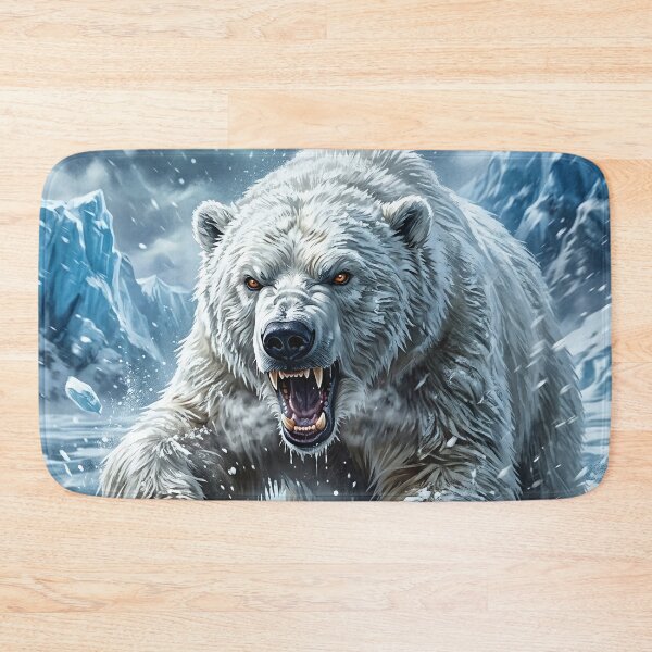 Item preview, Polar Bear Rage - Arctic Storm Fantasy Art designed and sold by Lucid Dream Pixel.