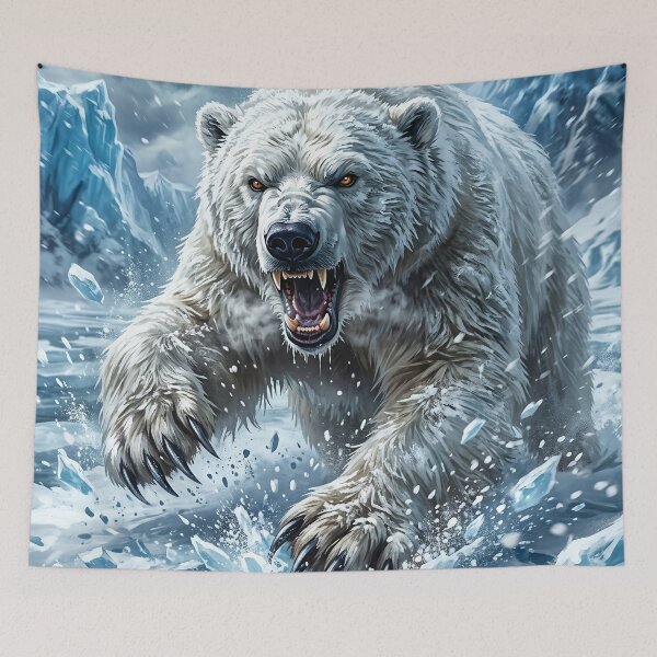 Item preview, Polar Bear Rage - Arctic Storm Fantasy Art designed and sold by Lucid Dream Pixel.