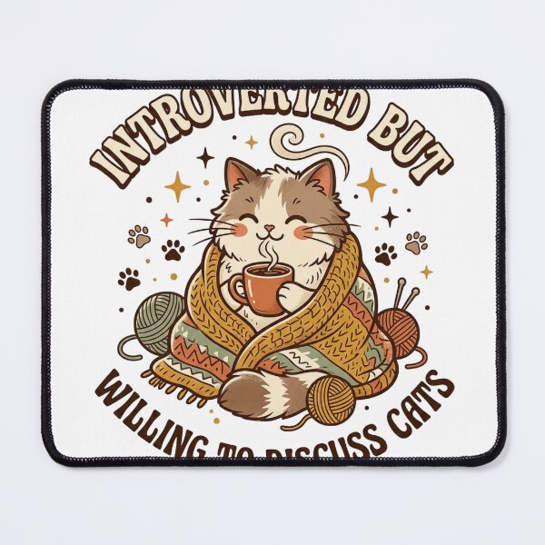 Item preview, Introverted But Willing To Discuss Cats - Retro Cat Lover designed and sold by zac41 ⭐️⭐️⭐️⭐️⭐️(481).