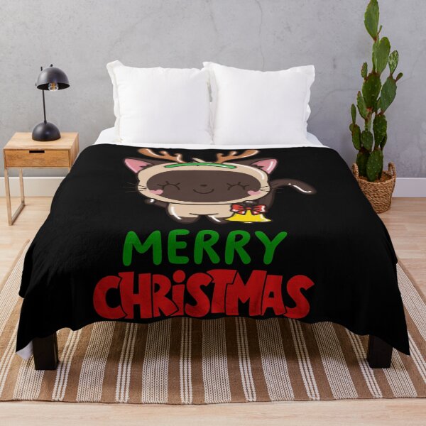 Item preview, Cute Siamese Cat Merry Christmas Holiday Art designed and sold by stormk10.