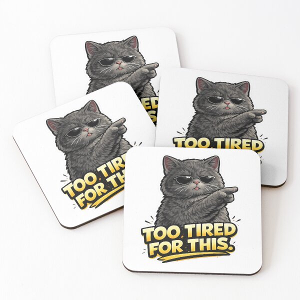 Item preview, Funny Too Tired For This Cat designed and sold by UvooArt.