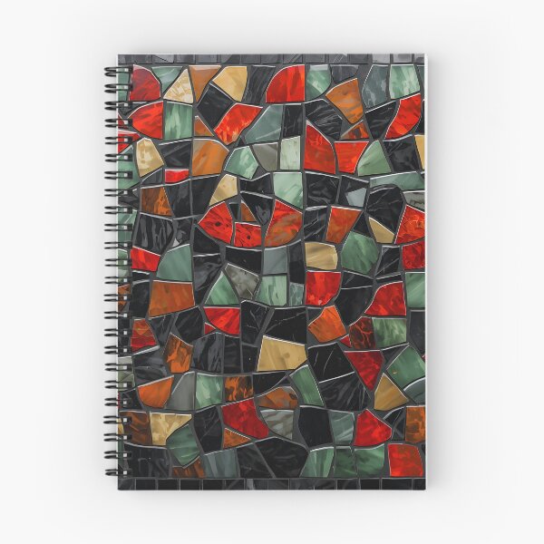 Item preview, Gaudi Inspired Black Red Green Framed Stained Glass Mosaic Pattern designed and sold by GrinGalore.