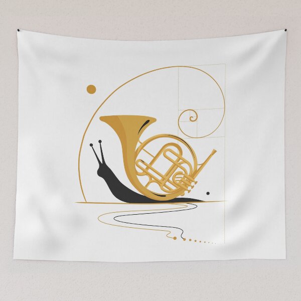 Item preview, French Horn Snail | Modern Musical Illustration designed and sold by Studio pod Burom.