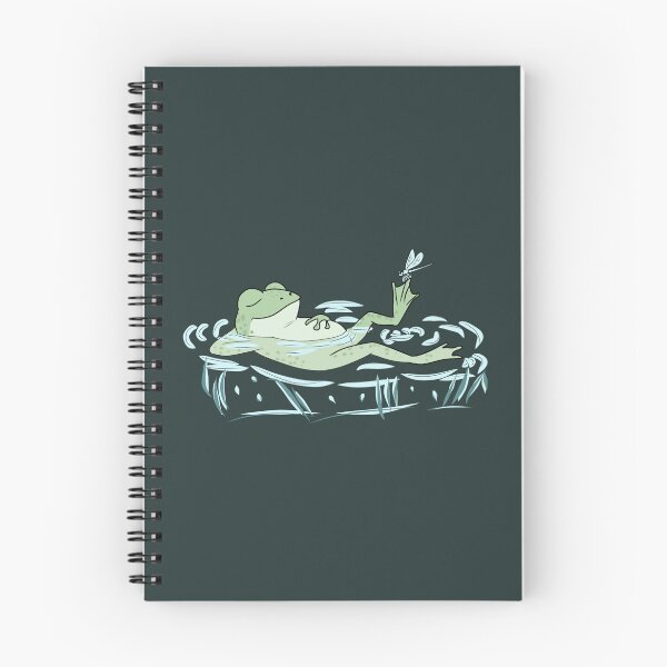 Item preview, Frog Chill Relaxing on Water Lily Pond Cottagecore Art designed and sold by LeshanArt.