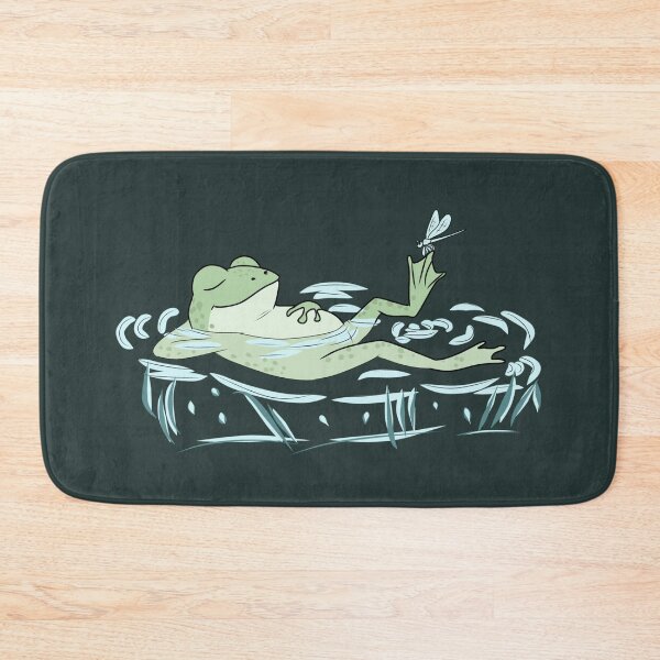 Item preview, Frog Chill Relaxing on Water Lily Pond Cottagecore Art designed and sold by LeshanArt.