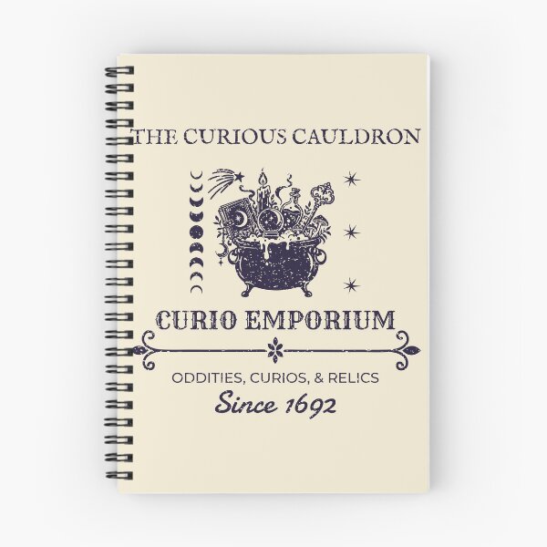 Item preview, The Curious Cauldron Curio Emporium – Witchy Vintage Halloween Oddities Design – Midnight Purple designed and sold by Leslie Makes Stuff.