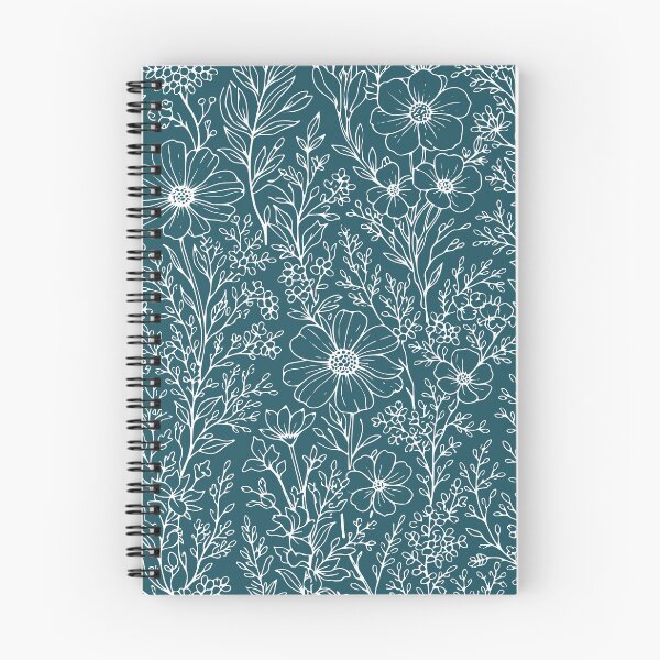 Item preview, Botanical Wildflowers Outline Pattern Blue designed and sold by Jeallan Designs.