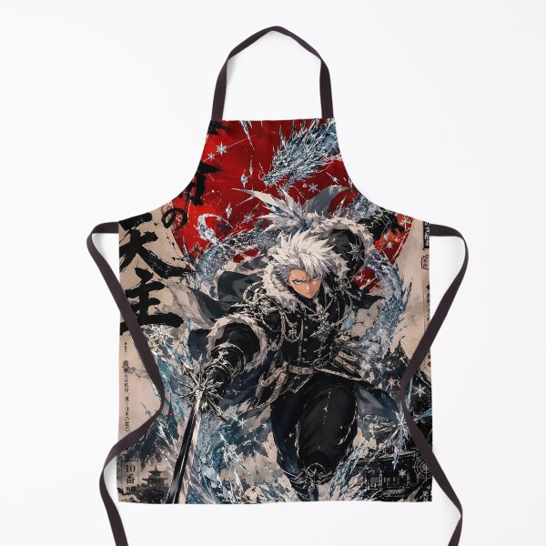 Item preview, Frostbound Ice Warrior – White Haired Samurai and Ice Dragon Fantasy Art designed and sold by Dyan4.