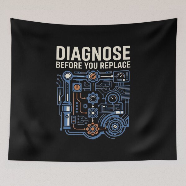 Item preview, Diagnose Before You Replace Maintenance Technician designed and sold by Amr Darwish Graphic designer.