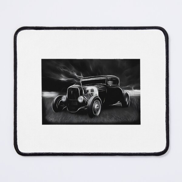 Item preview, Vintage Ford Model A Hot Rod Classic Car Black and White Illustration designed and sold by vrtika.