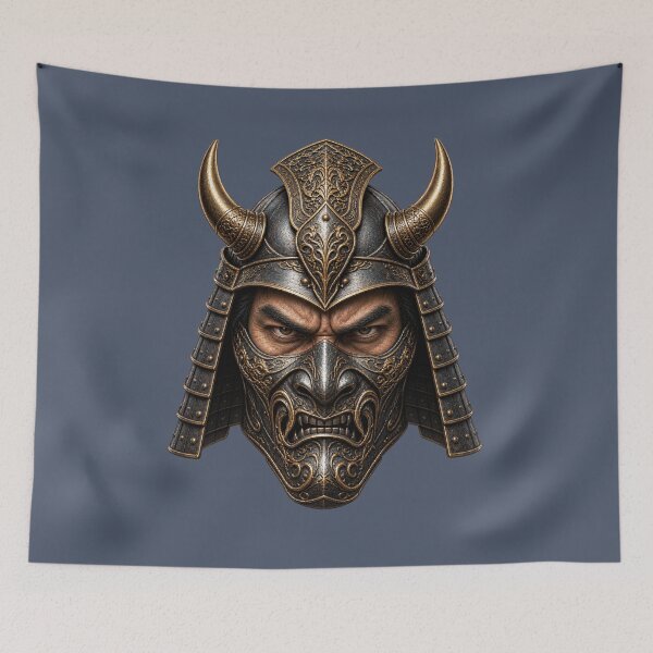 Item preview, Samurai Oni Mask Kabuto Helmet – Japanese Warrior Art designed and sold by charmaroundyou.