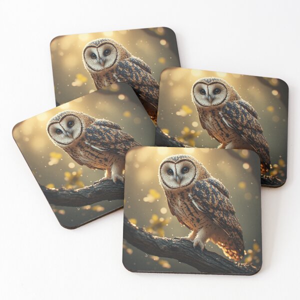 Item preview, Enchanted Barn Owl in Golden Forest Mist designed and sold by CreekSideCreat.