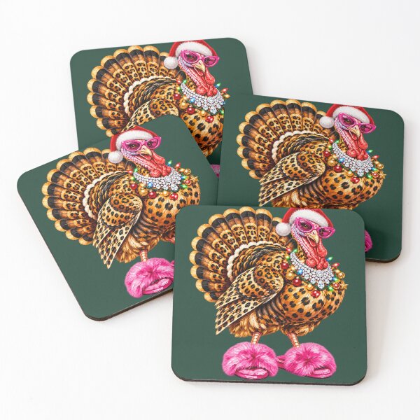 Item preview, Christmas Turkey Glam Leopard Sassy Holiday Farm Animal designed and sold by AmiGraph.