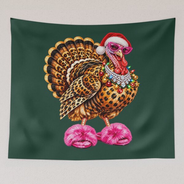 Item preview, Christmas Turkey Glam Leopard Sassy Holiday Farm Animal designed and sold by AmiGraph.