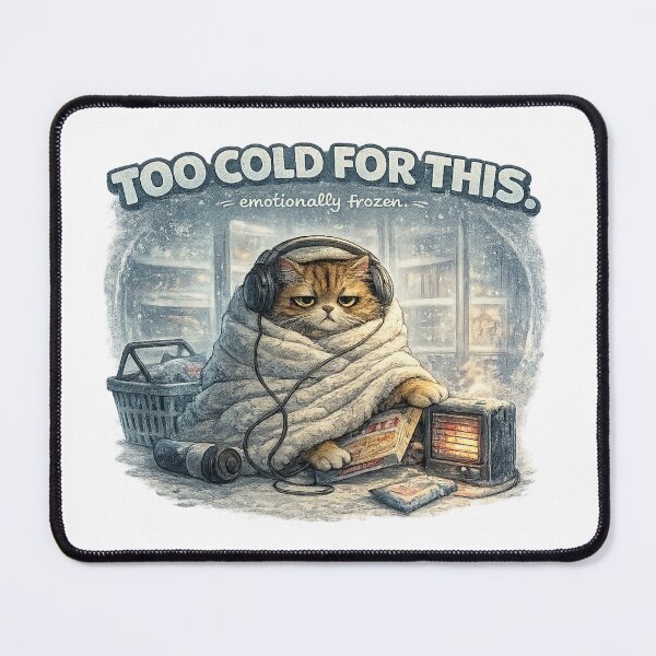 Item preview, Funny Too Cold For This Cat designed and sold by UvooArt.