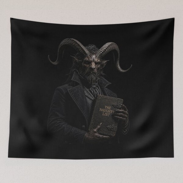 Item preview, Gothic Victorian Krampus The Naughty List Graphic designed and sold by LazyDayzCo.
