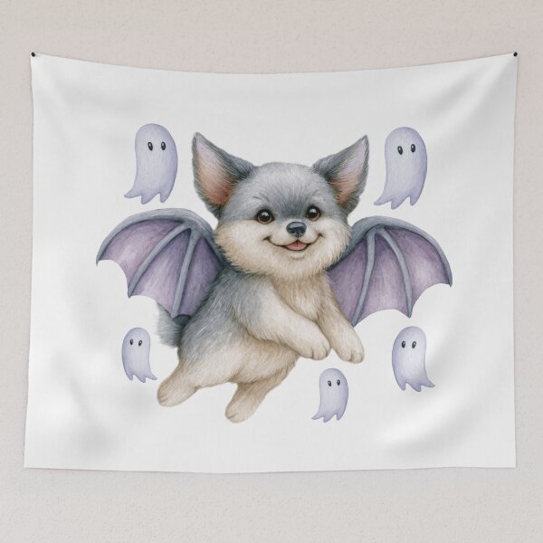 Item preview, Cute Bat Dog Halloween Costume Sticker designed and sold by olenapetol.