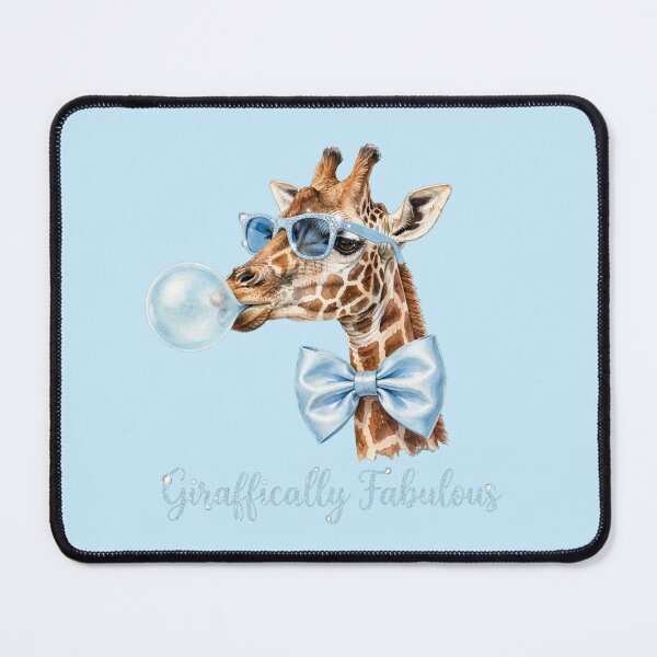 Item preview, Giraffically Fabulous Cute Giraffe with Blue Sunglasses and Bubble Gum designed and sold by Vibe-Vary.