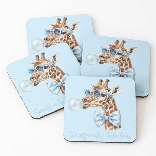 Item preview, Giraffically Fabulous Cute Giraffe with Blue Sunglasses and Bubble Gum designed and sold by Vibe-Vary.