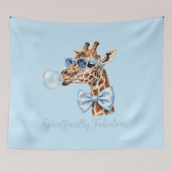 Item preview, Giraffically Fabulous Cute Giraffe with Blue Sunglasses and Bubble Gum designed and sold by Vibe-Vary.