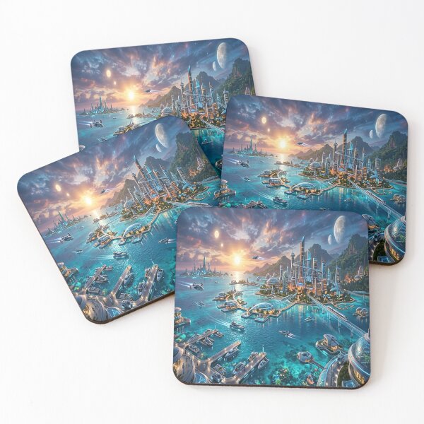 Item preview, Futuristic Sci-Fi City on a Tropical Ocean World designed and sold by Solomon-Ent-144.