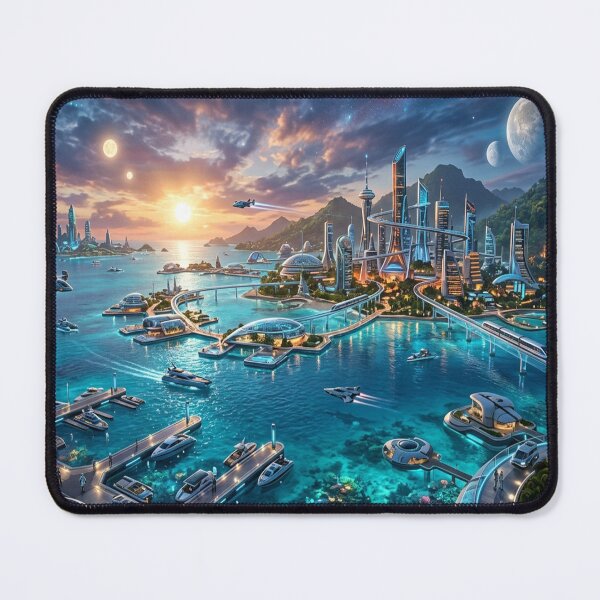 Item preview, Futuristic Sci-Fi City on a Tropical Ocean World designed and sold by Solomon-Ent-144.