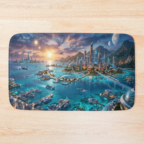 Item preview, Futuristic Sci-Fi City on a Tropical Ocean World designed and sold by Solomon-Ent-144.