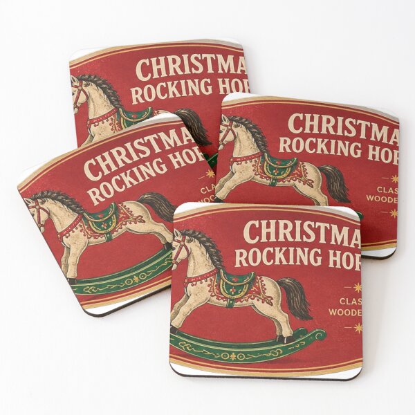 Item preview, Vintage Christmas Toy Label – Classic Retro Wooden Horse designed and sold by Kenny8716.