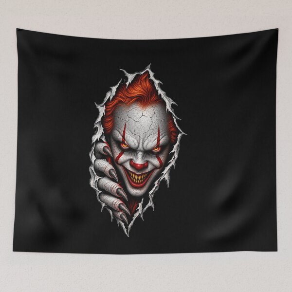 Item preview, Evil Scary Clown Ripped Torn Paper Graphic designed and sold by Azmatdesigner.