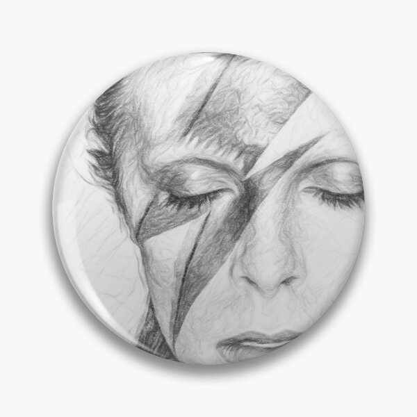 Item preview, Iconic Lightning Bolt Starman Pencil Sketch Fine Art Print designed and sold by Leon Woods Pencil Art.