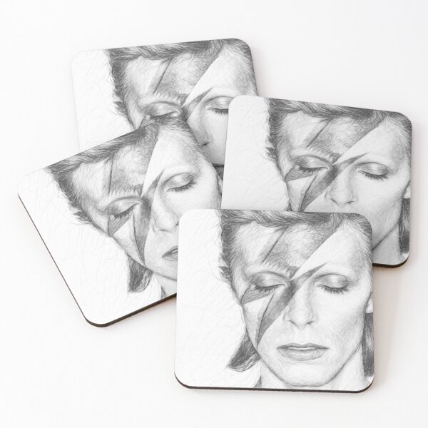 Item preview, Iconic Lightning Bolt Starman Pencil Sketch Fine Art Print designed and sold by Leon Woods Pencil Art.