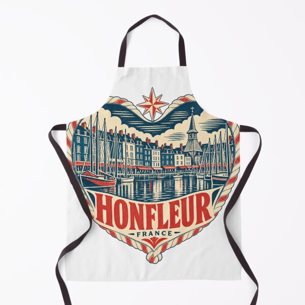 Item preview, Honfleur France Travel Souvenir Nautical Woodcut Heart designed and sold by VisualArtsOasis.