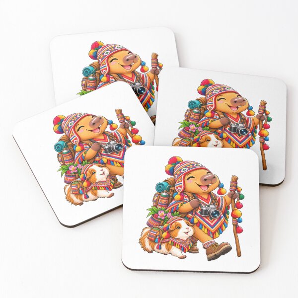 Item preview, Cute Peru Capybara & Guinea Pig – Colorful Andean Travel Adventure designed and sold by CapybaraTravels.