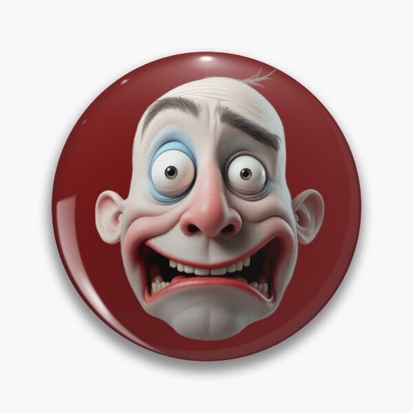 Item preview, Funny Panicked Guy Expression – Crazy 3D Cartoon Face designed and sold by charmaroundyou.