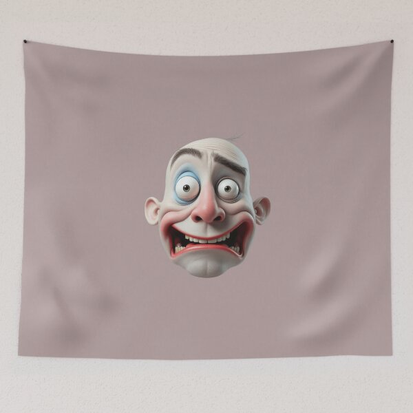 Item preview, Funny Panicked Guy Expression – Crazy 3D Cartoon Face designed and sold by charmaroundyou.