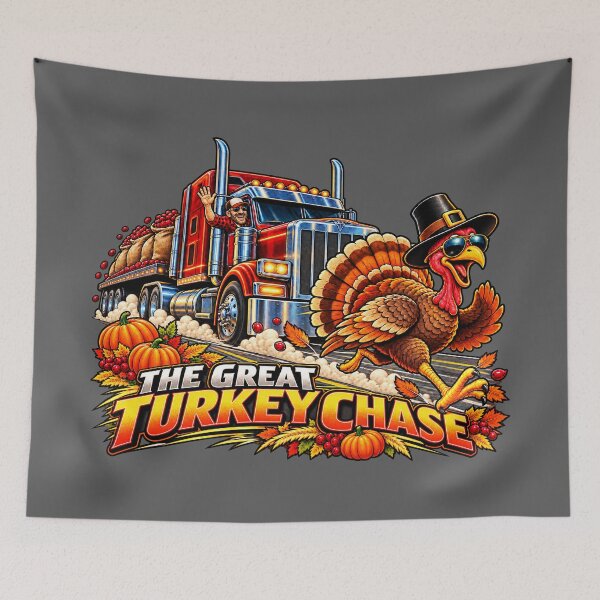 Item preview, The Great Turkey Chase - Thanksgiving Red Semi Truck designed and sold by NomadForge.