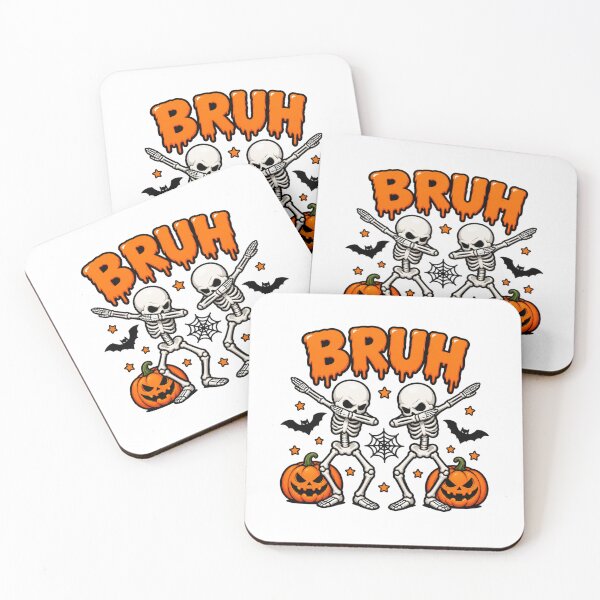 Item preview, Bruh We're Twinning Dabbing Skeletons Halloween Twin Day designed and sold by Whirx.