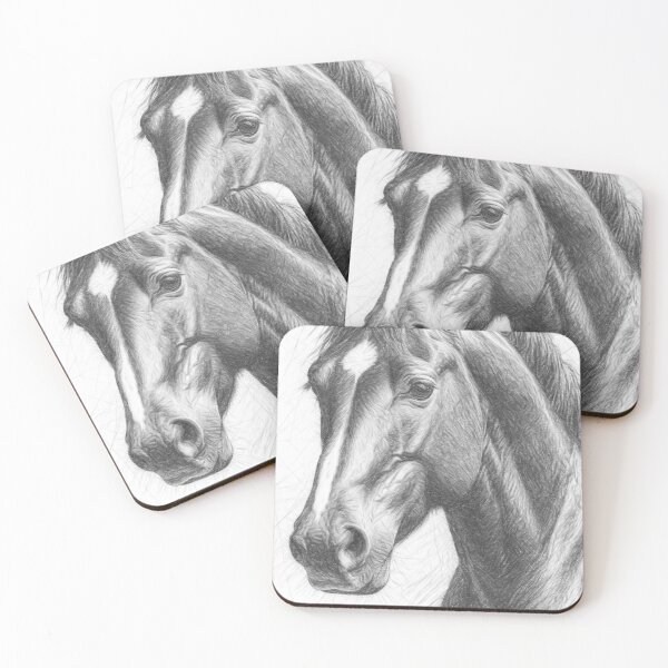 Item preview, Majestic Horse Head Black and White Pencil Sketch Fine Art Print designed and sold by Leon Woods Pencil Art.