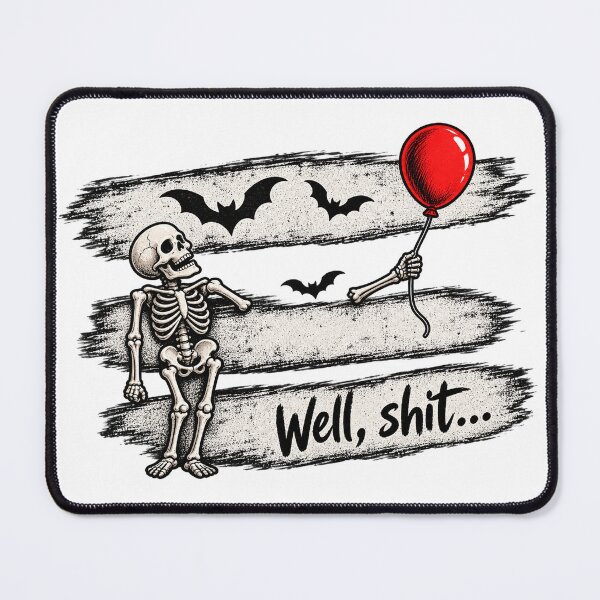 Item preview, Well, Shit... – Funny Skeleton Halloween Balloon Design designed and sold by CreativeNest Prints.