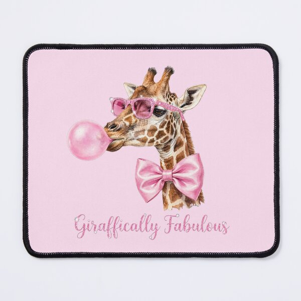 Item preview, Giraffically Fabulous Cute Giraffe with Pink Sunglasses and Bubble Gum designed and sold by Vibe-Vary.