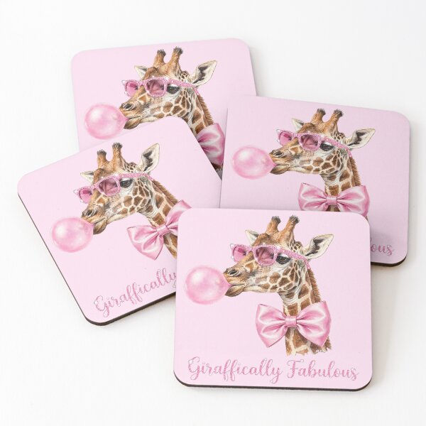 Item preview, Giraffically Fabulous Cute Giraffe with Pink Sunglasses and Bubble Gum designed and sold by Vibe-Vary.